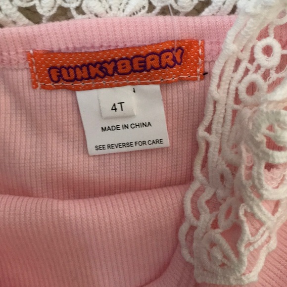 Girls Funkyberry Crochet Trim Tank NWT 4T - Picture 3 of 3